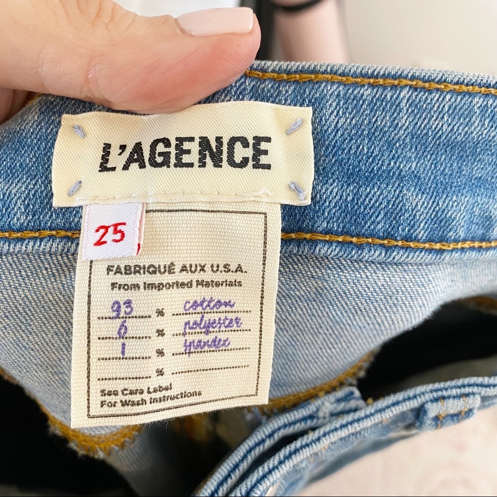 NWT L’AGENCE El Matador Ripped Distressed Mid Rise Jeans Size 25 - Picture 16 of 16